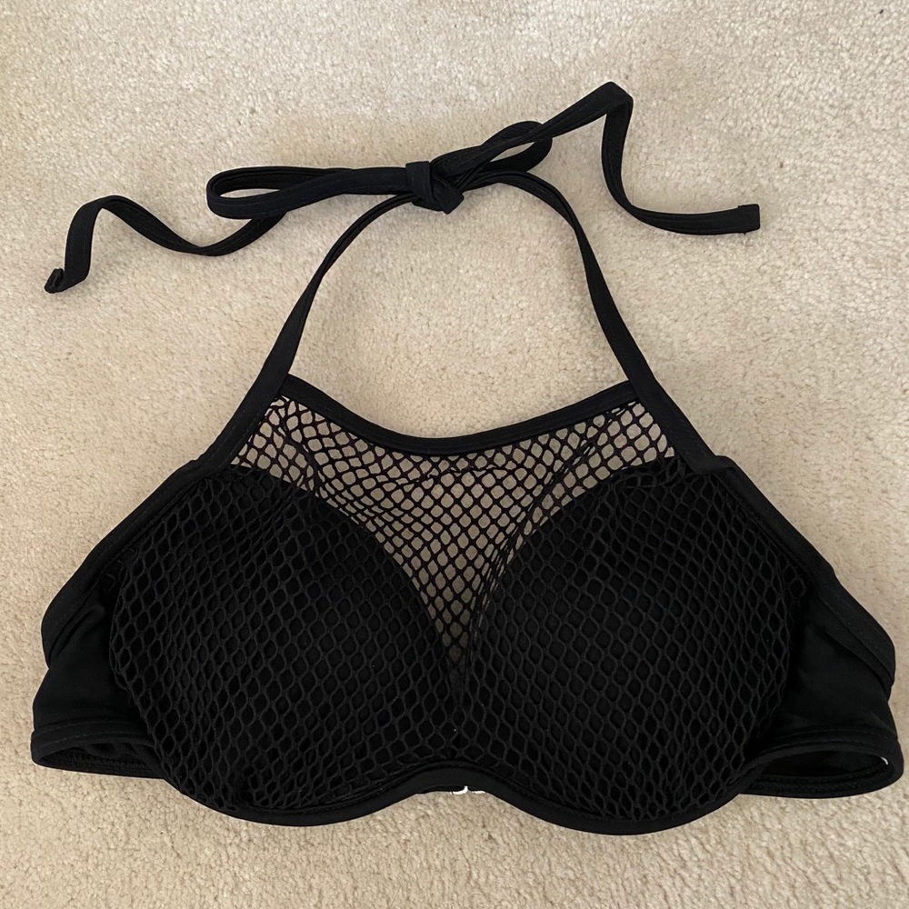 Black Mesh Bikini Top